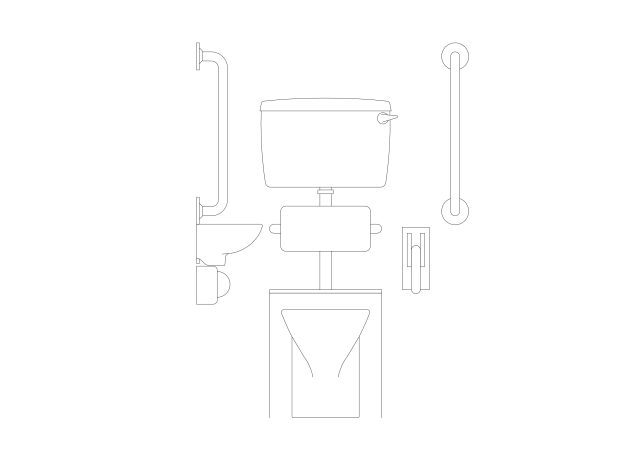 Free Accessible Toilet elevation CAD Block – DWG, DXF, PDF Format