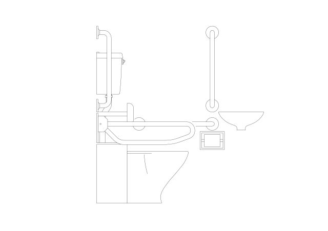 Free Accessible Toilet elevation CAD Block – DWG, DXF, PDF Format