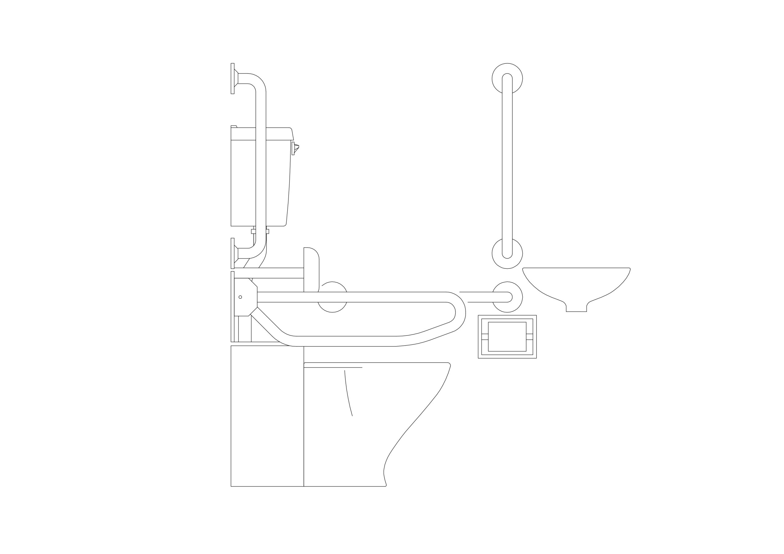 Free Accessible Toilet elevation CAD Block – DWG, DXF, PDF Format