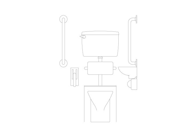 Free Accessible Toilet elevation CAD Block – DWG, DXF, PDF Format