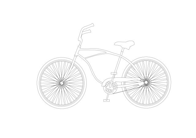 Free Bicycle Elevation CAD Block – DWG, DXF, PDF Format