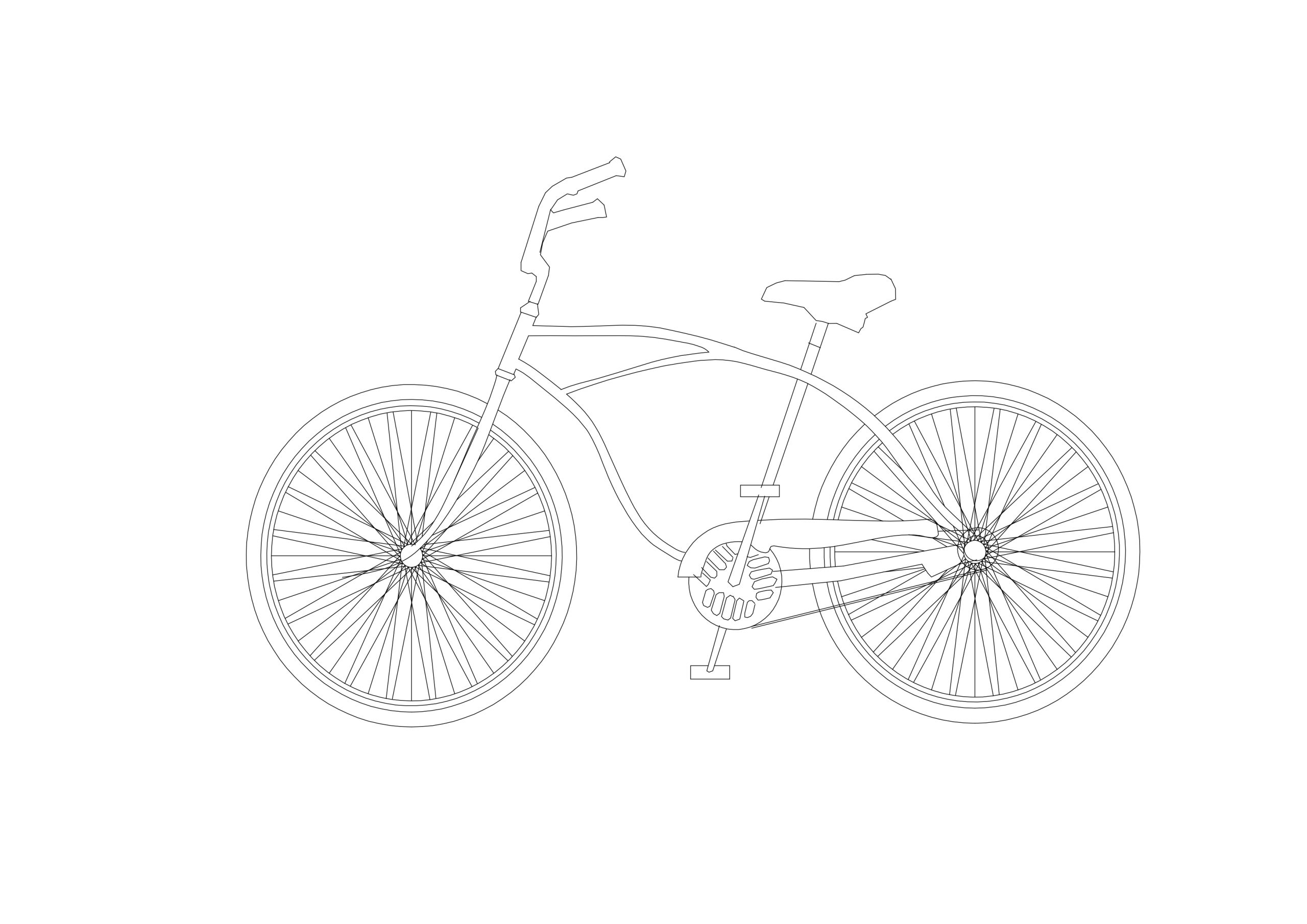 Free Bicycle Elevation CAD Block – DWG, DXF, PDF Format
