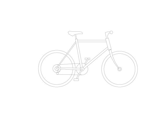 Free Bicycle Elevation CAD Block – DWG, DXF, PDF Format