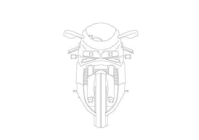 Free Super Bike Elevation CAD Block – DWG, DXF, PDF Format