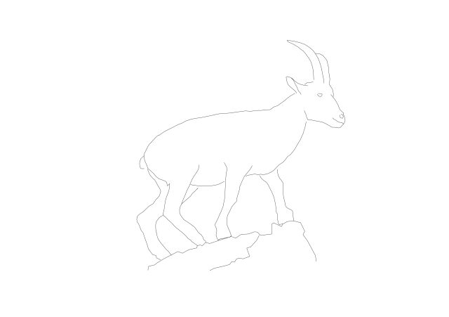 Free Climbing Mountain Goat Silhouette CAD Block