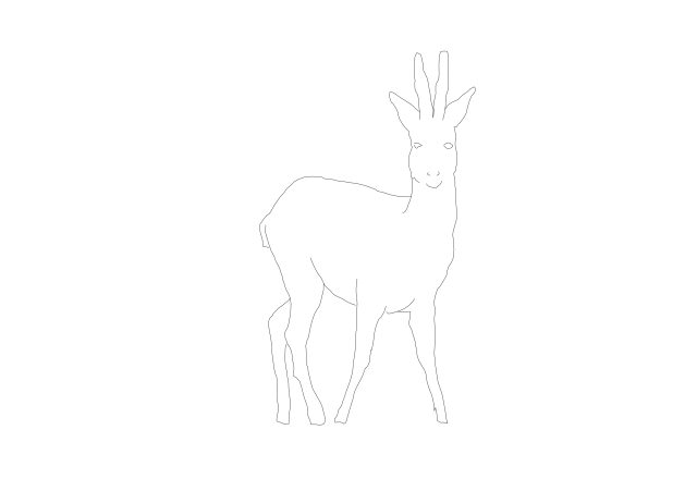 Free Standing Goat Silhouette CAD Block – Side Elevation