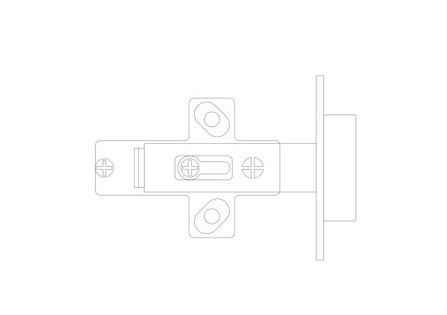 Free Cabinet Hinge Elevation CAD Block – Side View