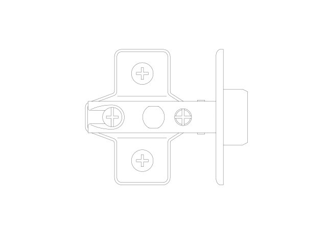 Free Concealed Cabinet Hinge CAD Block – Top View