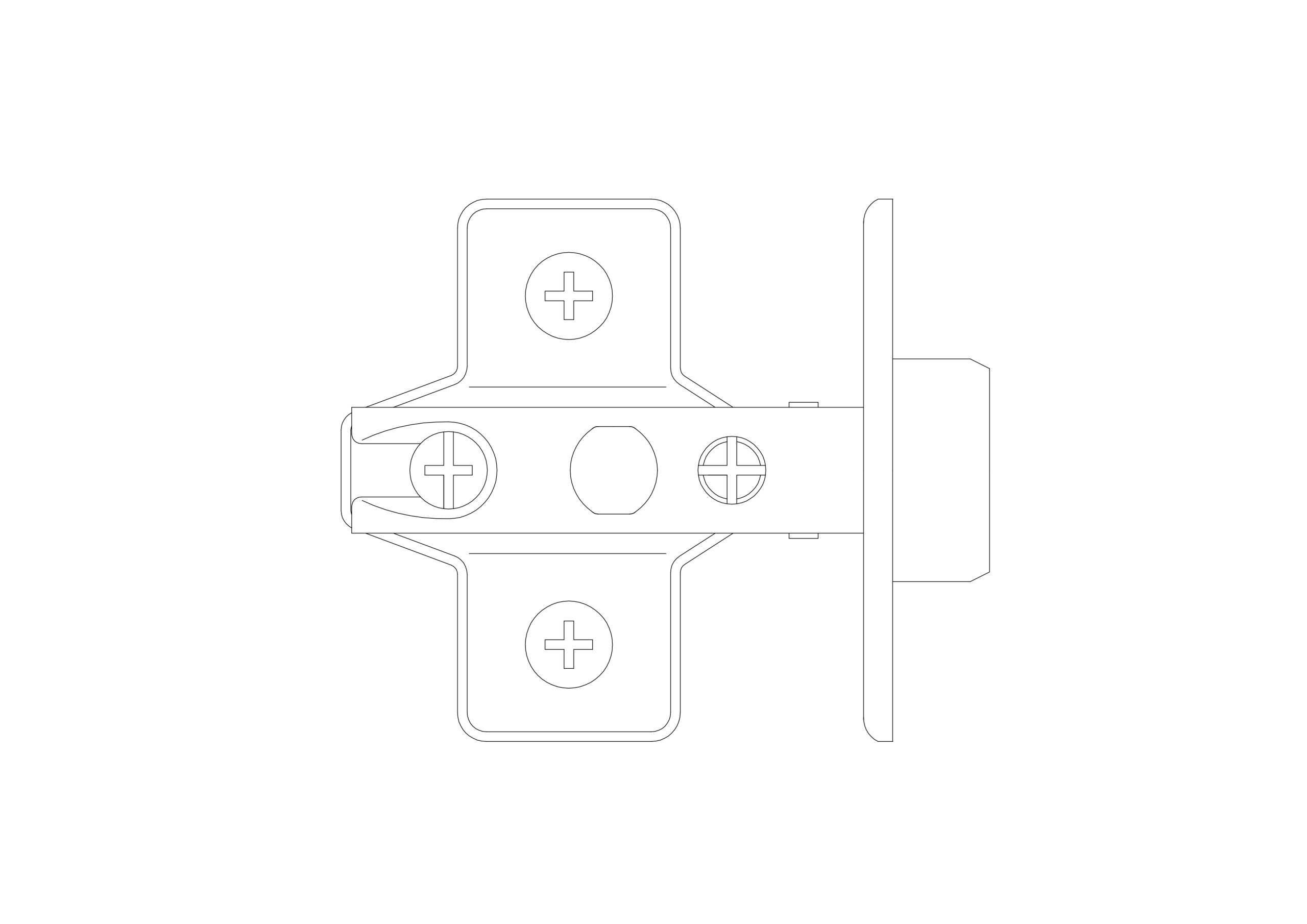 Free Concealed Cabinet Hinge CAD Block – Top View