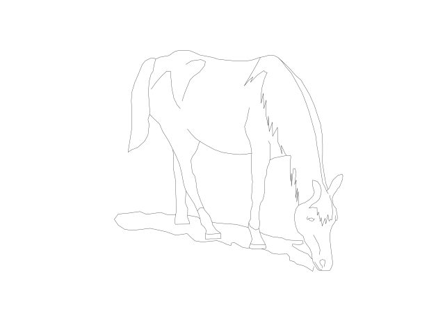 Free Grazing Horse Silhouette CAD Block