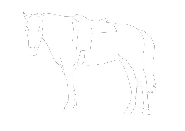 Free Saddled Horse Silhouette CAD Block
