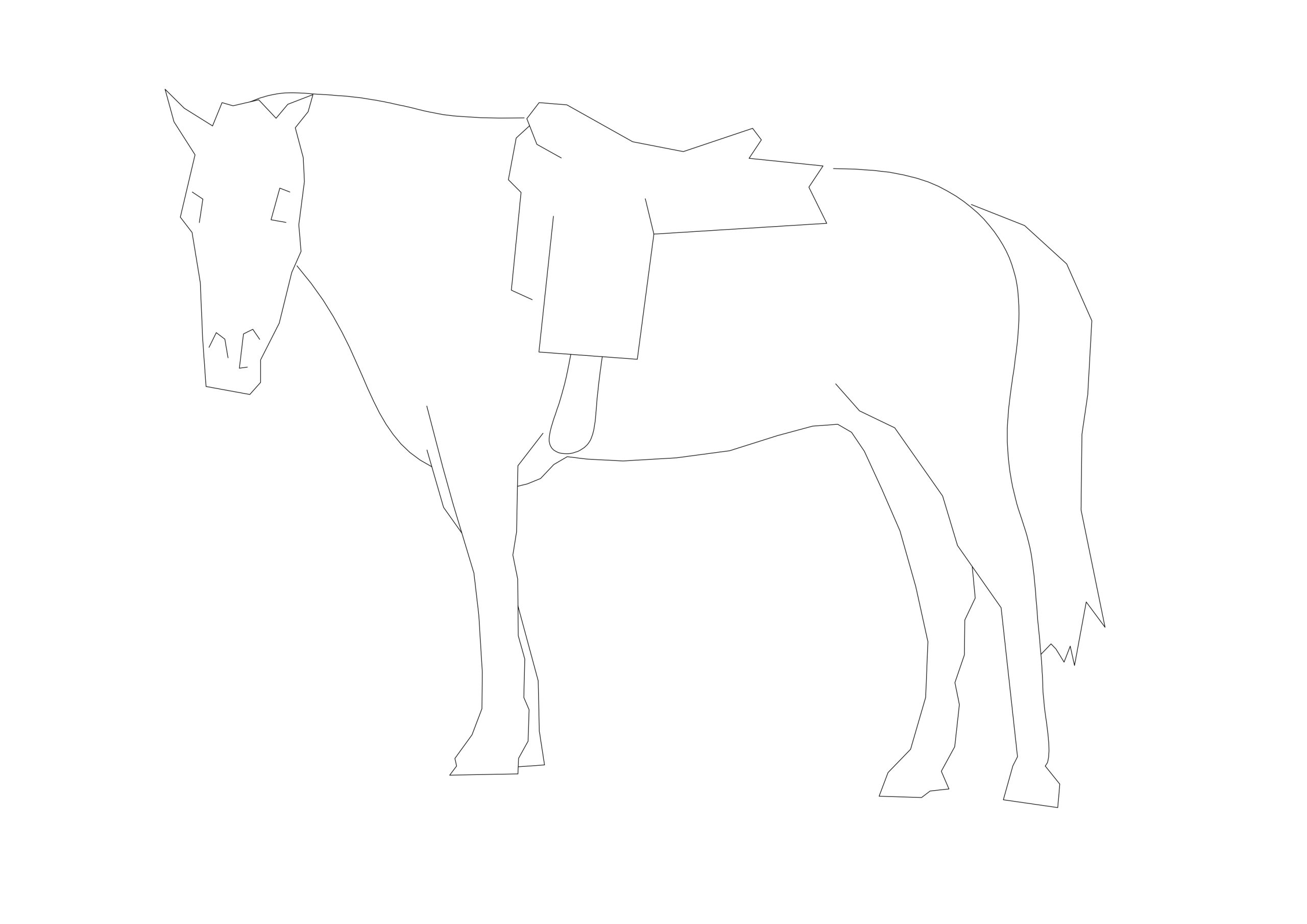 Free Saddled Horse Silhouette CAD Block
