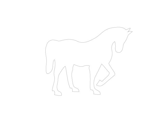 Free Horse CAD Block – Walking Side Elevation