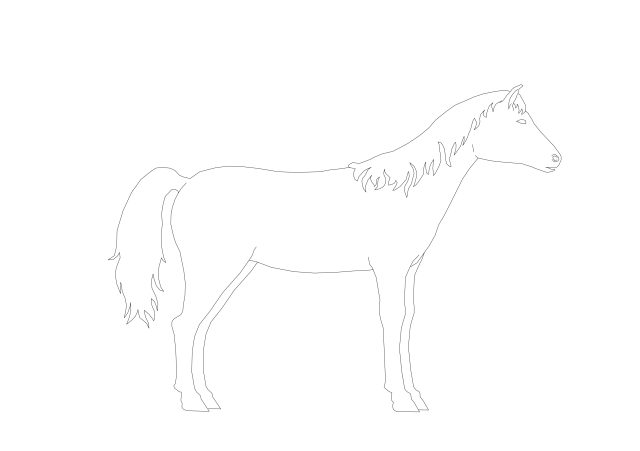 Free Trotting Horse CAD Block – Side Profile