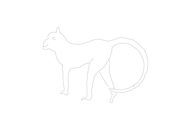 Free Active Monkey Silhouette CAD Block