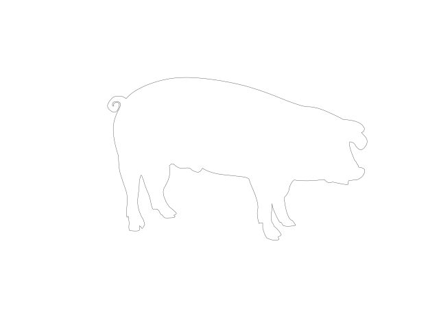 Free Pig Side Profile CAD Block