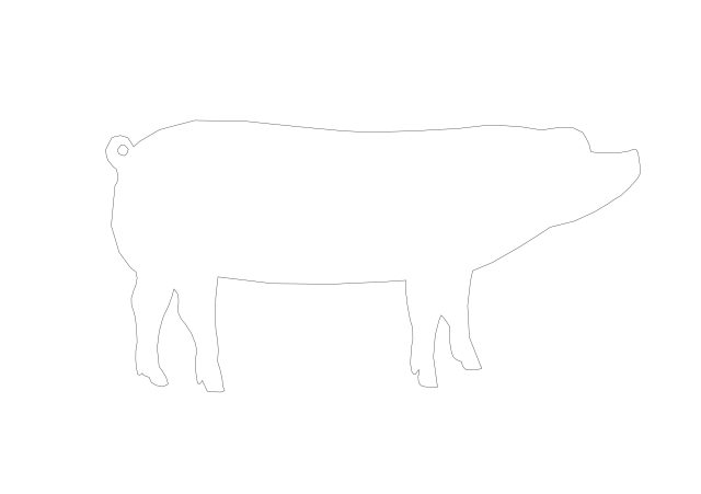 Free Linear Pig CAD Block – Side Elevation