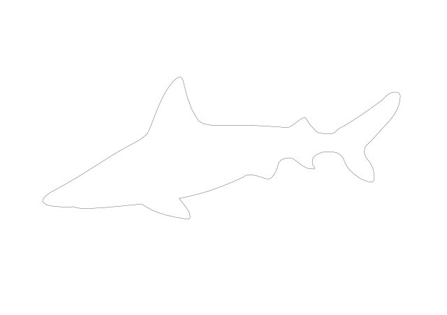 Free Great White Shark Silhouette CAD Block