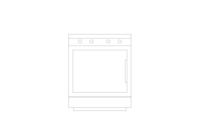Free Modern Oven Elevation CAD Block – Front View