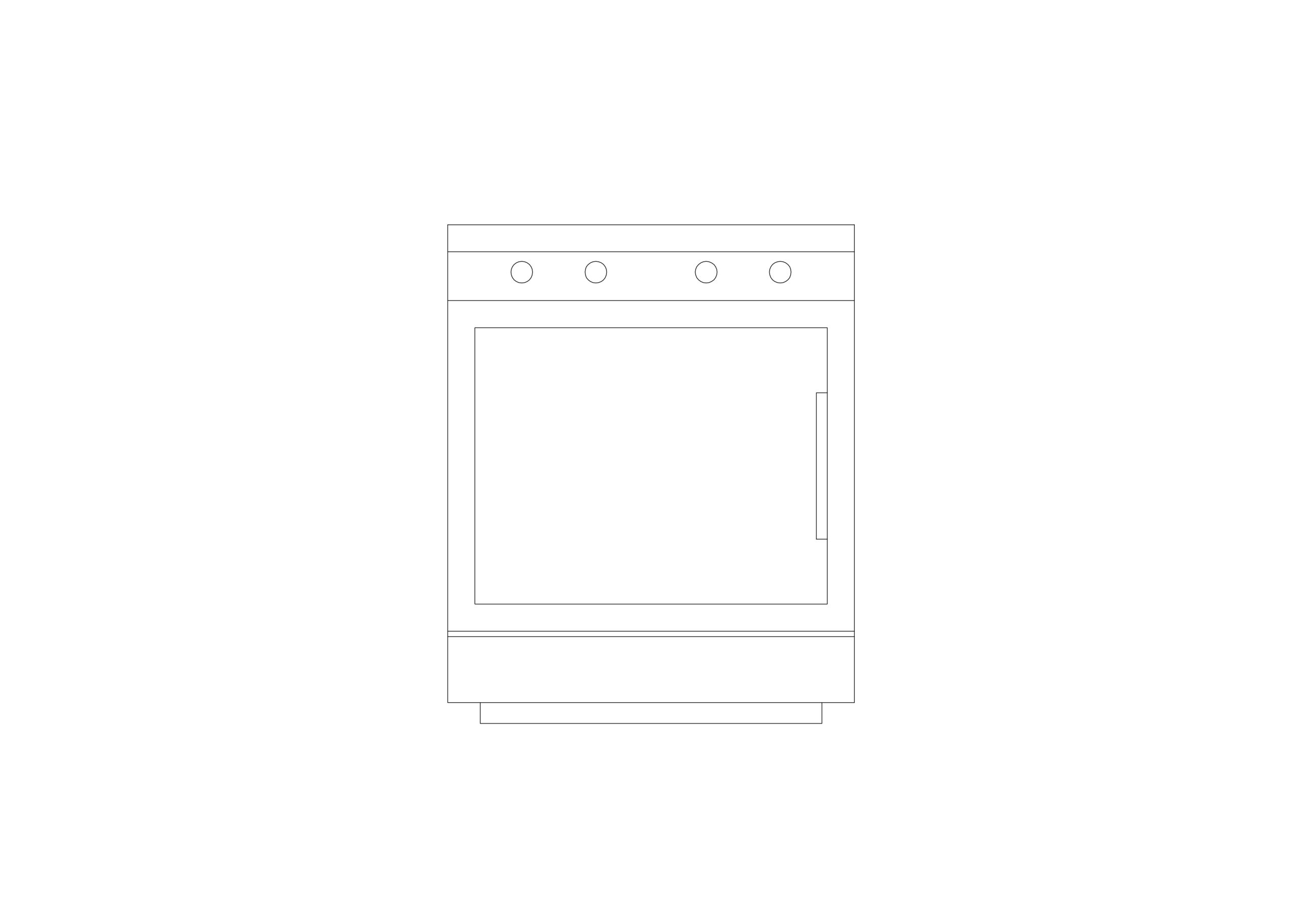 Free Modern Oven Elevation CAD Block – Front View