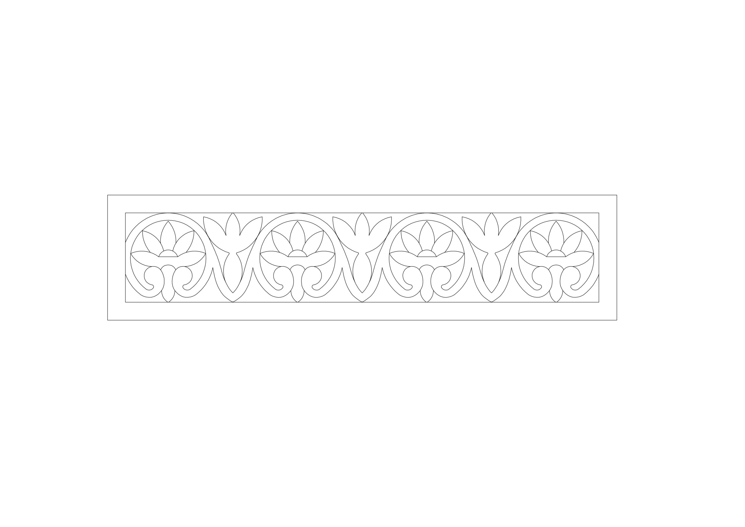 Free Floral Mashrabiya Border Pattern CAD Block