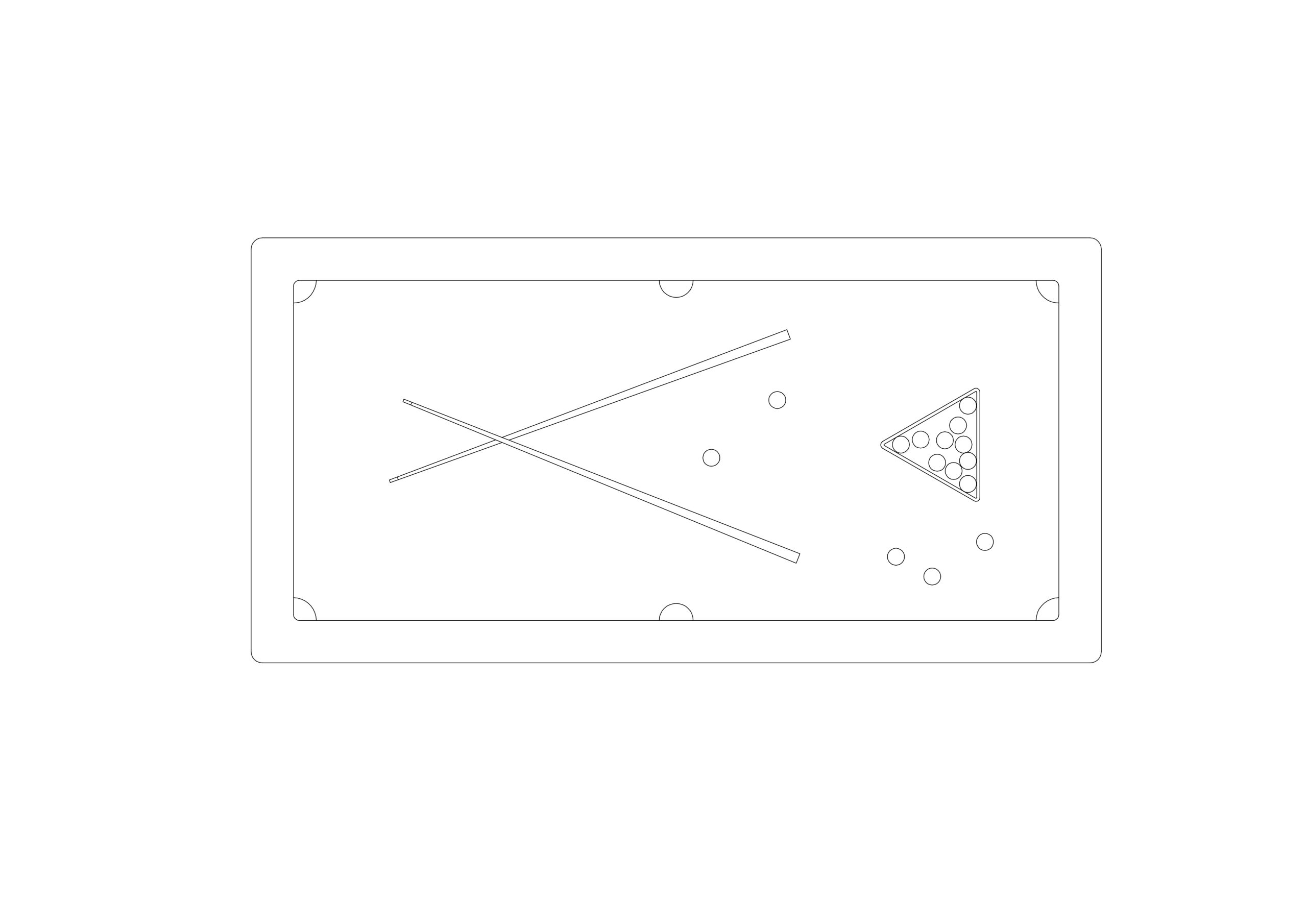 Free Detailed Pool Table CAD Block – Plan View
