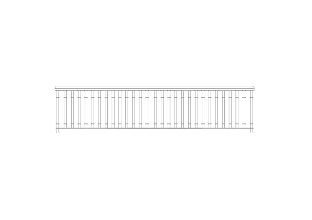 Free Vertical Picket Balcony Rail CAD Block