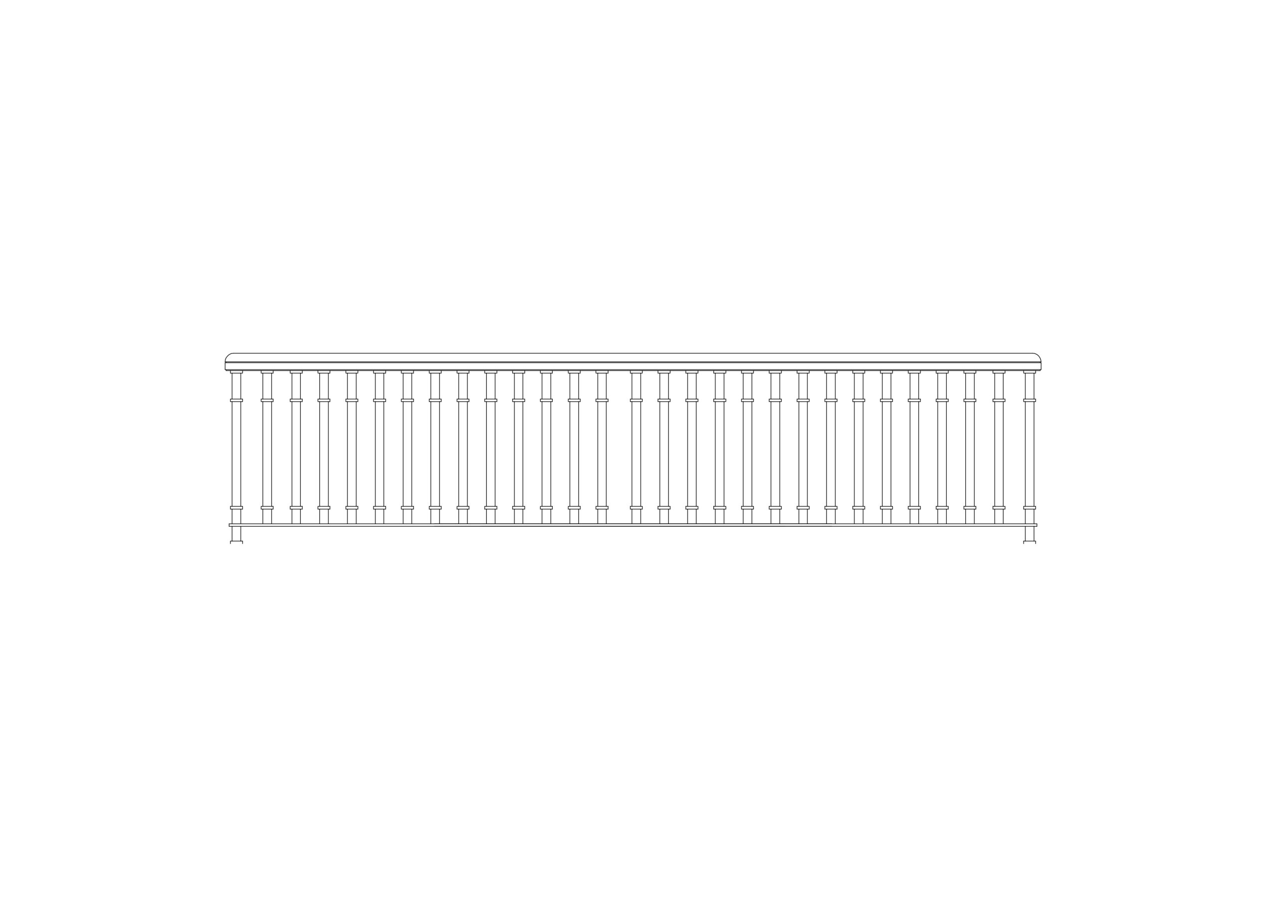Free Vertical Picket Balcony Rail CAD Block