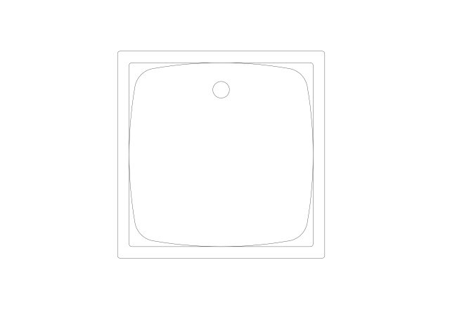 Free Square Shower Tray CAD Block – Plan View