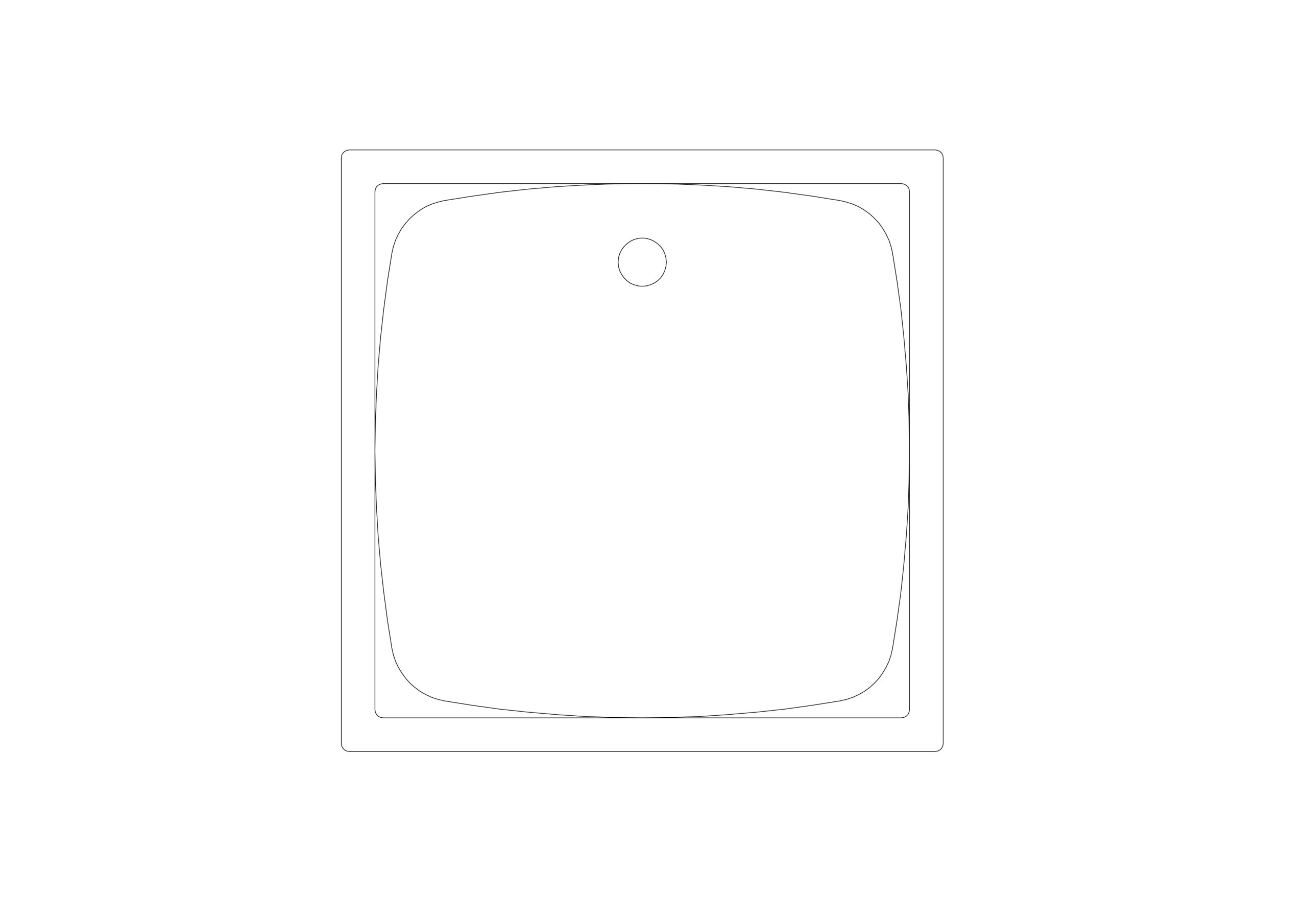 Free Square Shower Tray CAD Block – Plan View