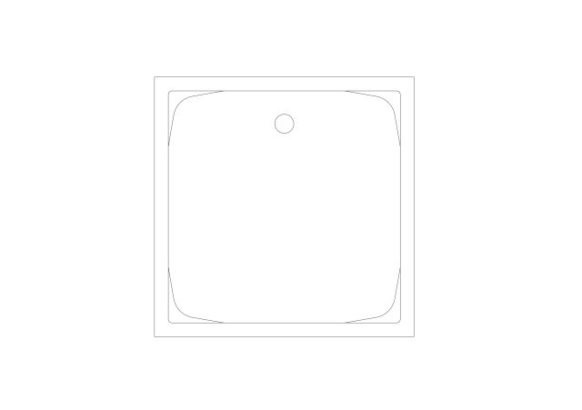 Free Soft-Square Shower Tray CAD Block – Top View