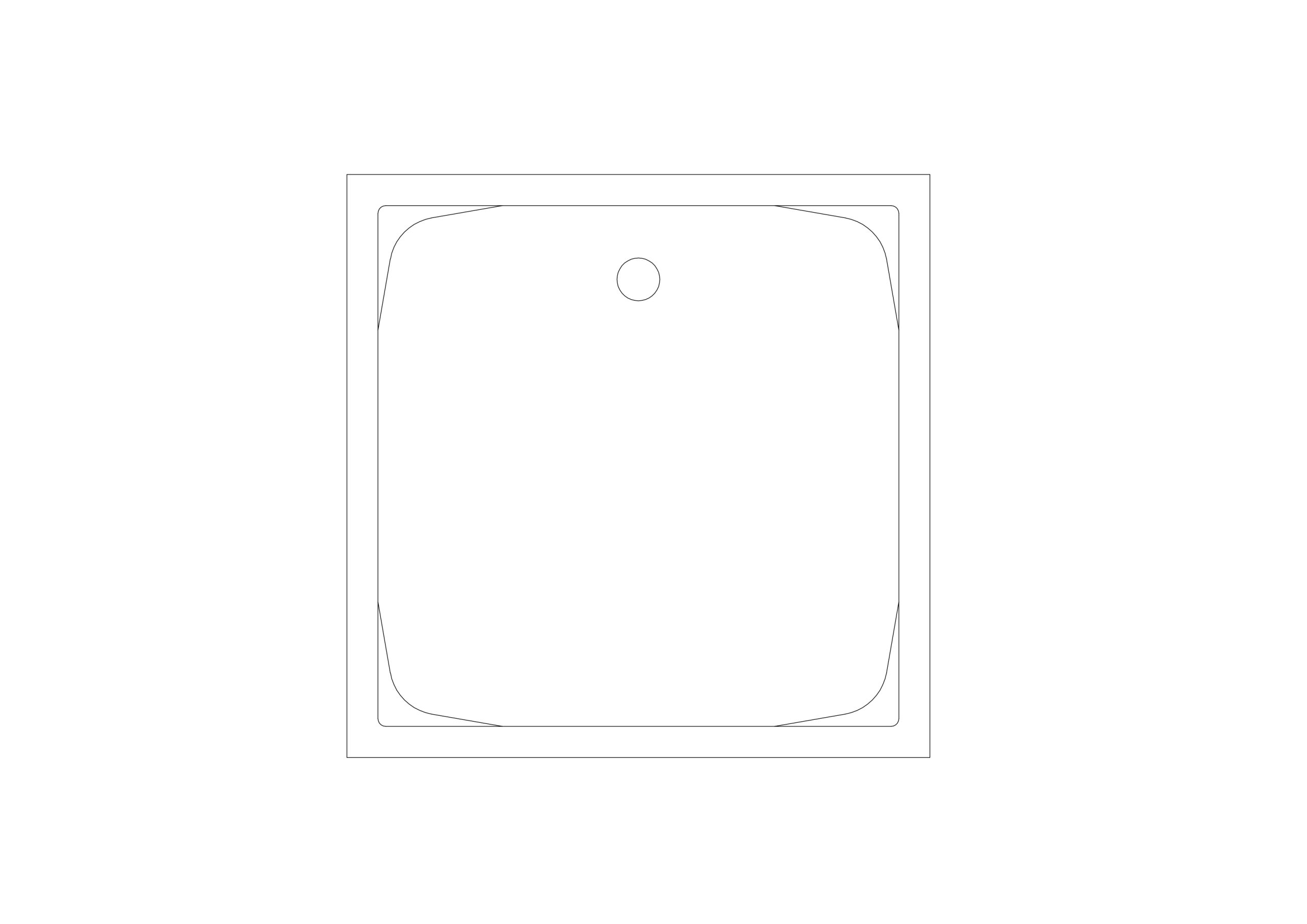 Free Soft-Square Shower Tray CAD Block – Top View