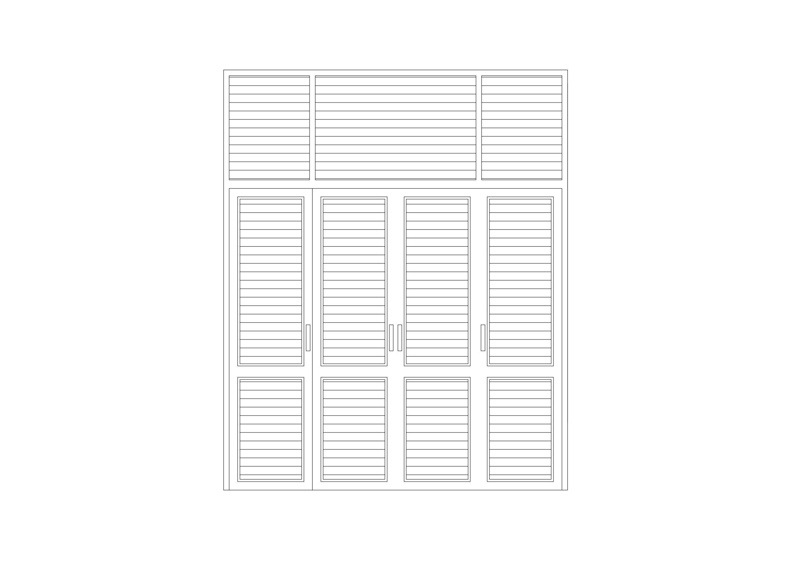 Free Louvered Shutter Elevation – Multi-Panel Array