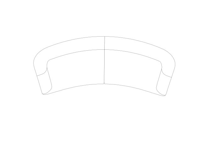 Free Curved Sectional Sofa CAD Block – Plan View