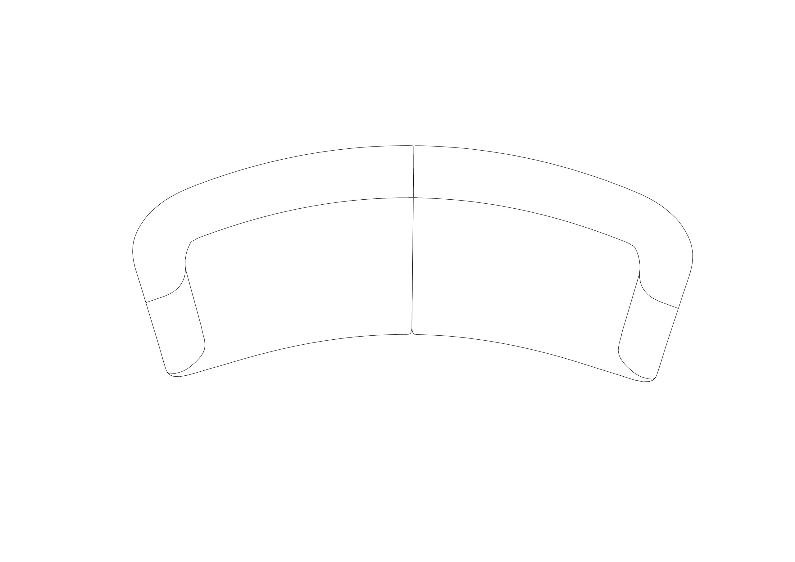 Free Curved Sectional Sofa CAD Block – Plan View
