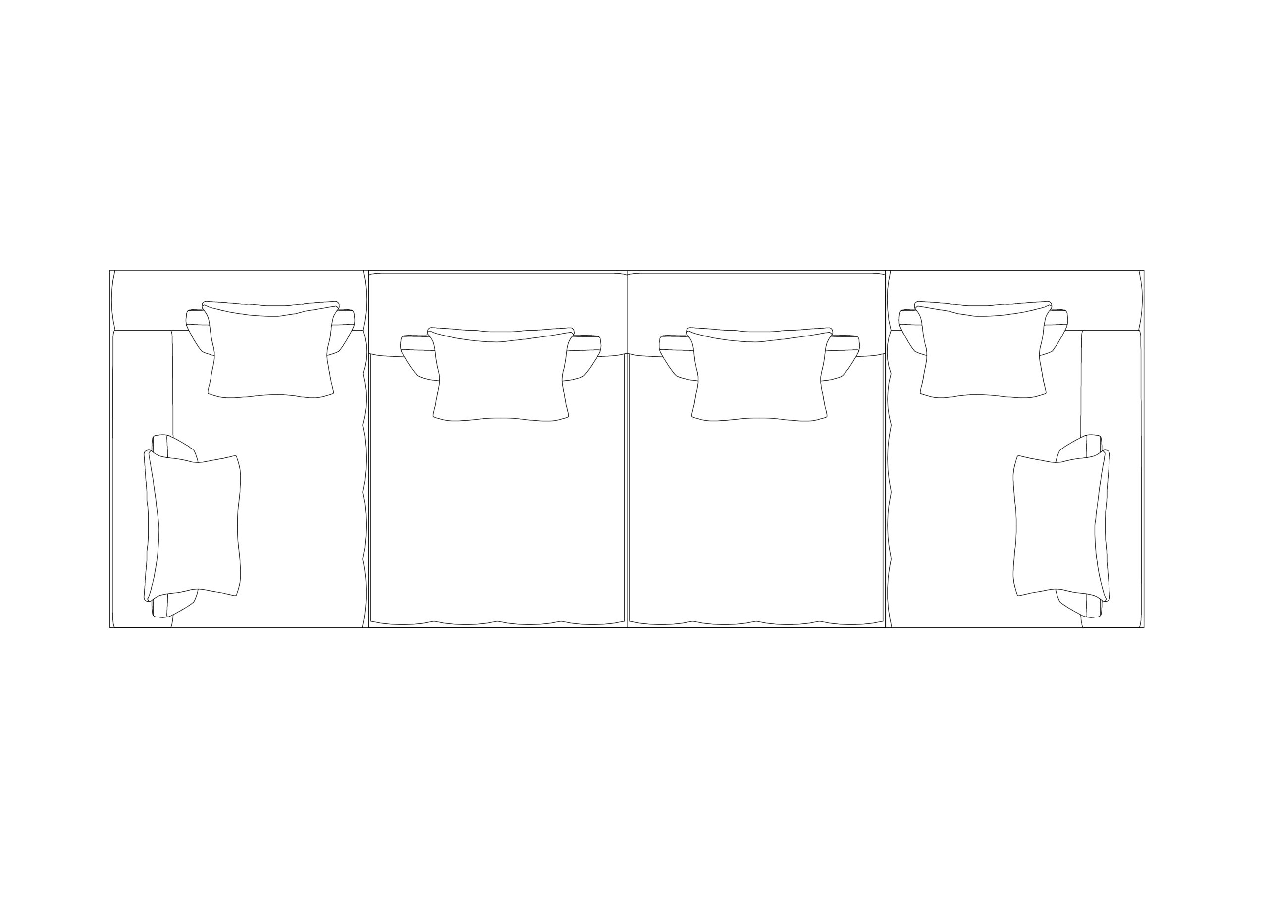 Free 4-Seater Sectional Sofa CAD Block – Top View