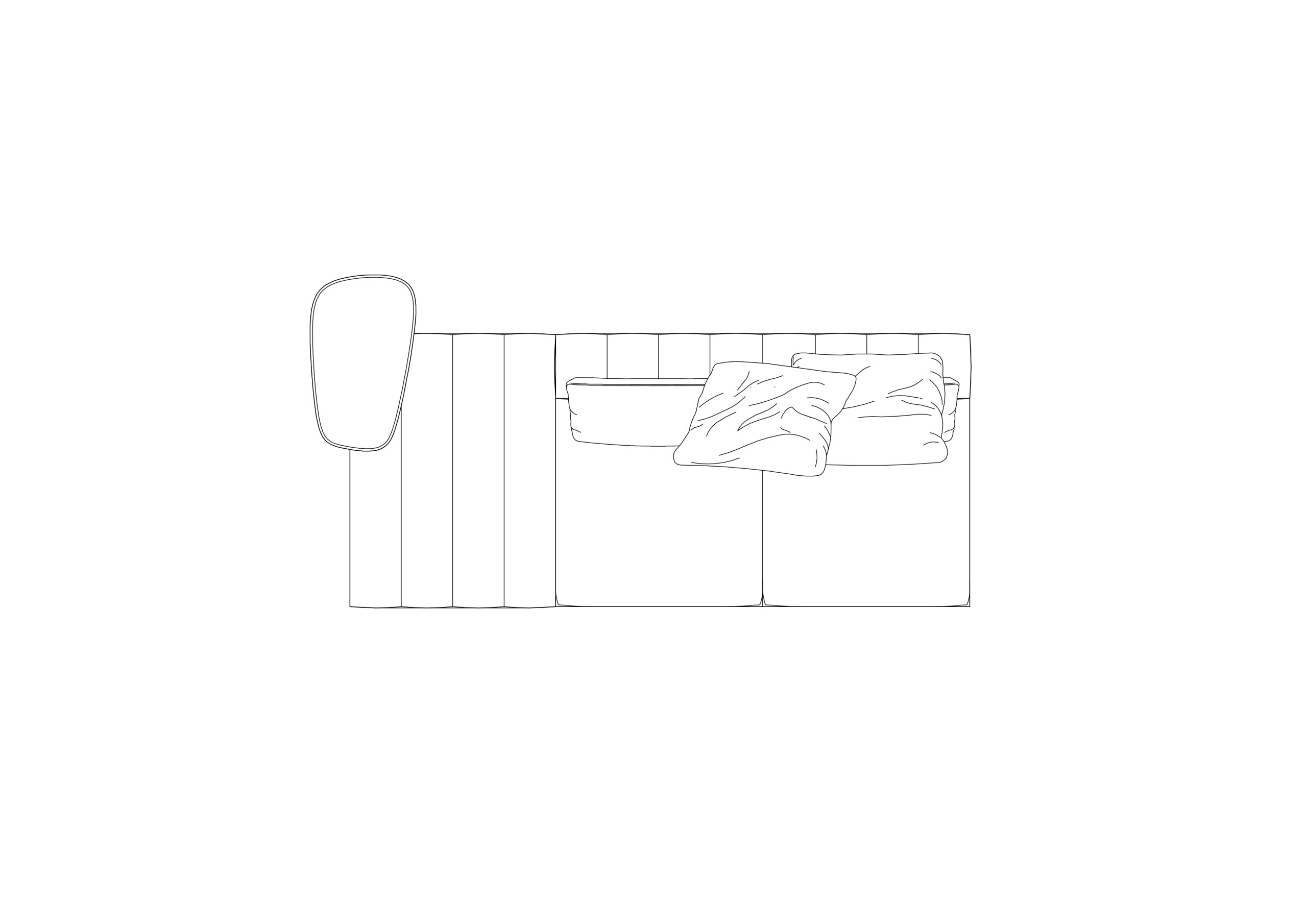 Free Chaise End Sofa CAD Block – Top View Plan