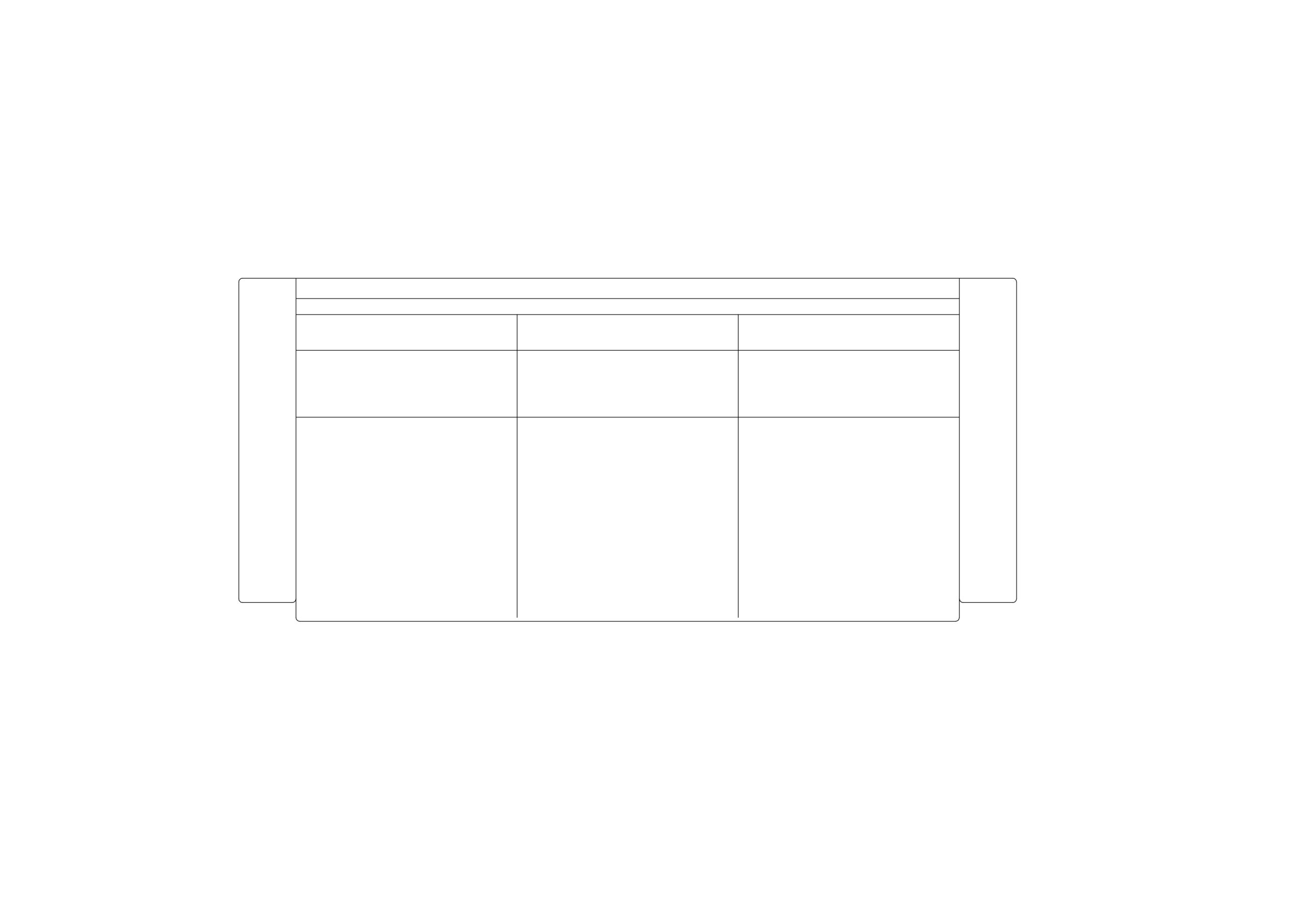 Free Modern 3-Cushion Sofa CAD Block – Top View