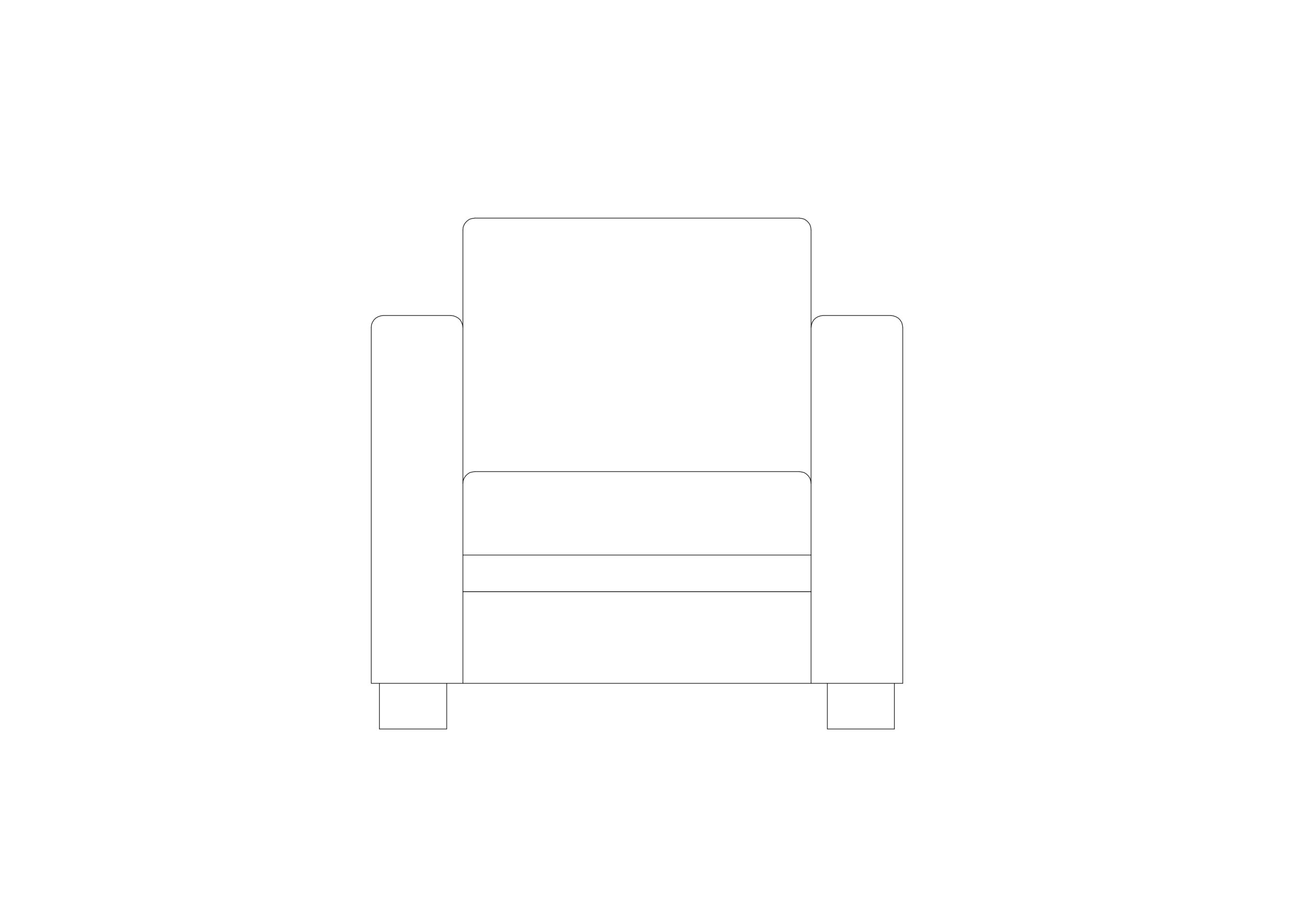 Free Modern Club Chair Elevation CAD Block