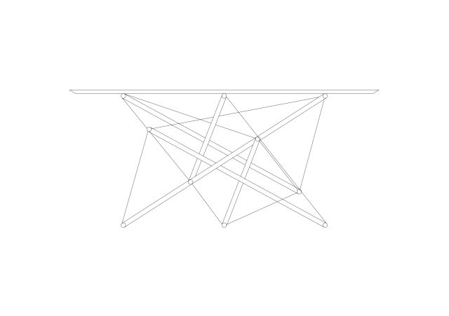 Free Geometric Spider Base Table Elevation CAD Block