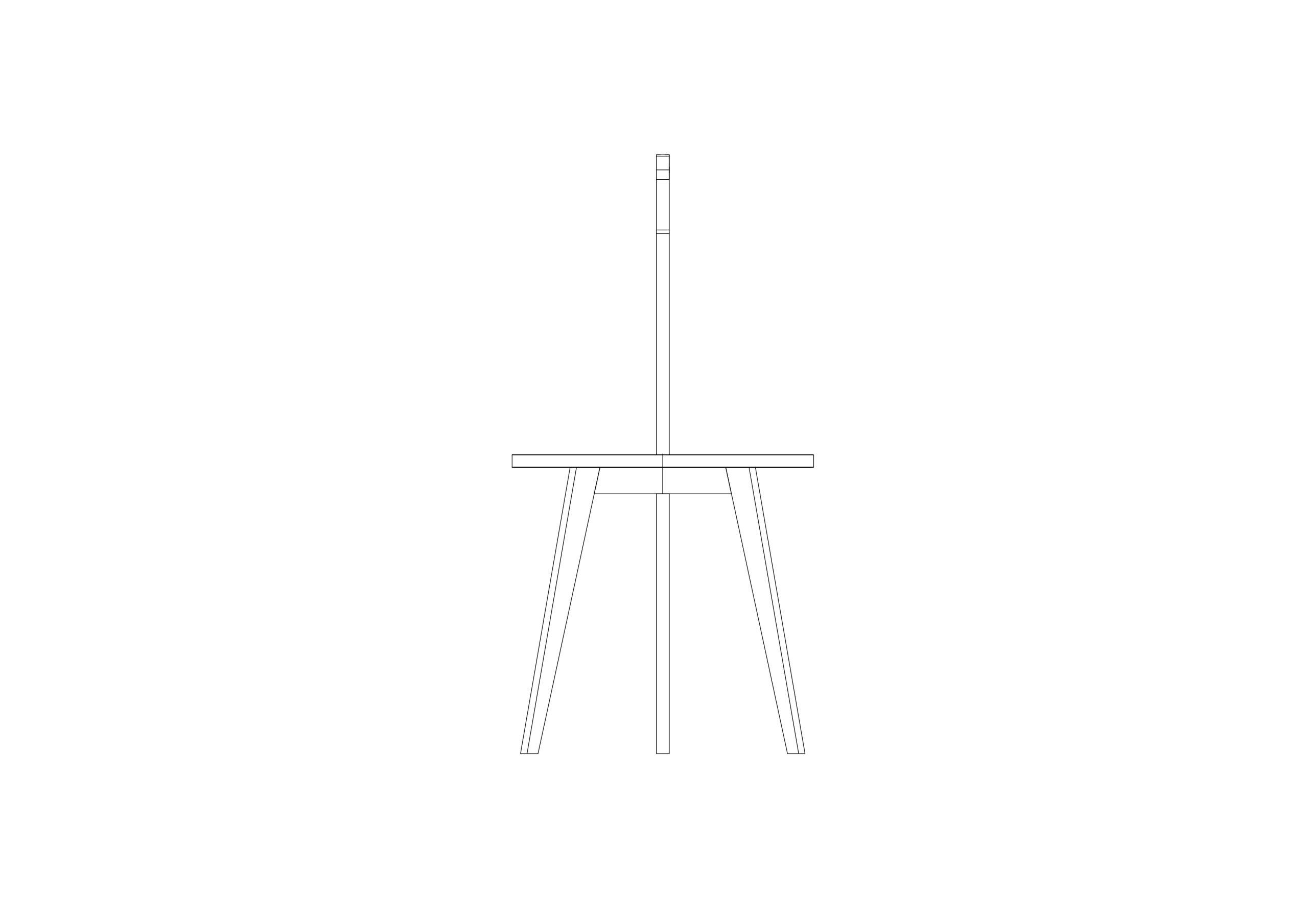 Free Tripod Pedestal Table Elevation CAD Block