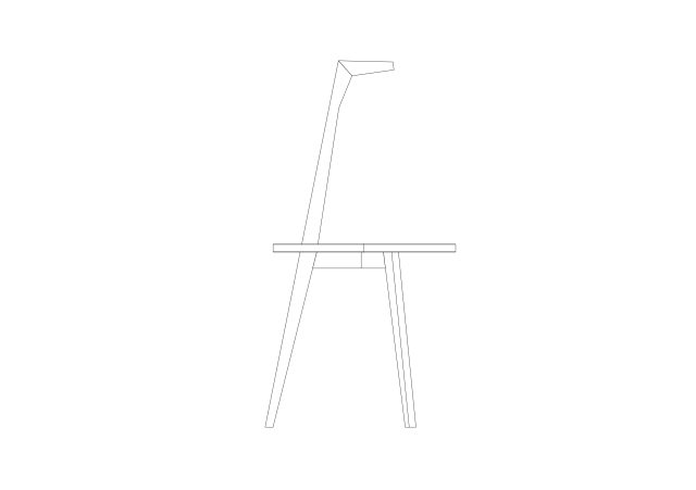 Free Modern Trestle Table Elevation CAD Block