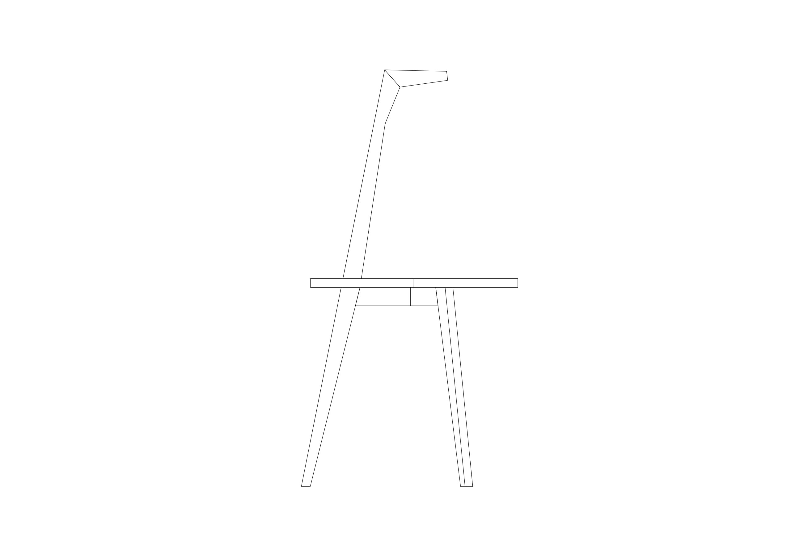 Free Modern Trestle Table Elevation CAD Block