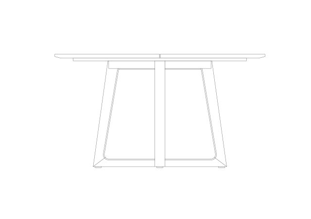 Free Square Tapered Table Elevation CAD Block