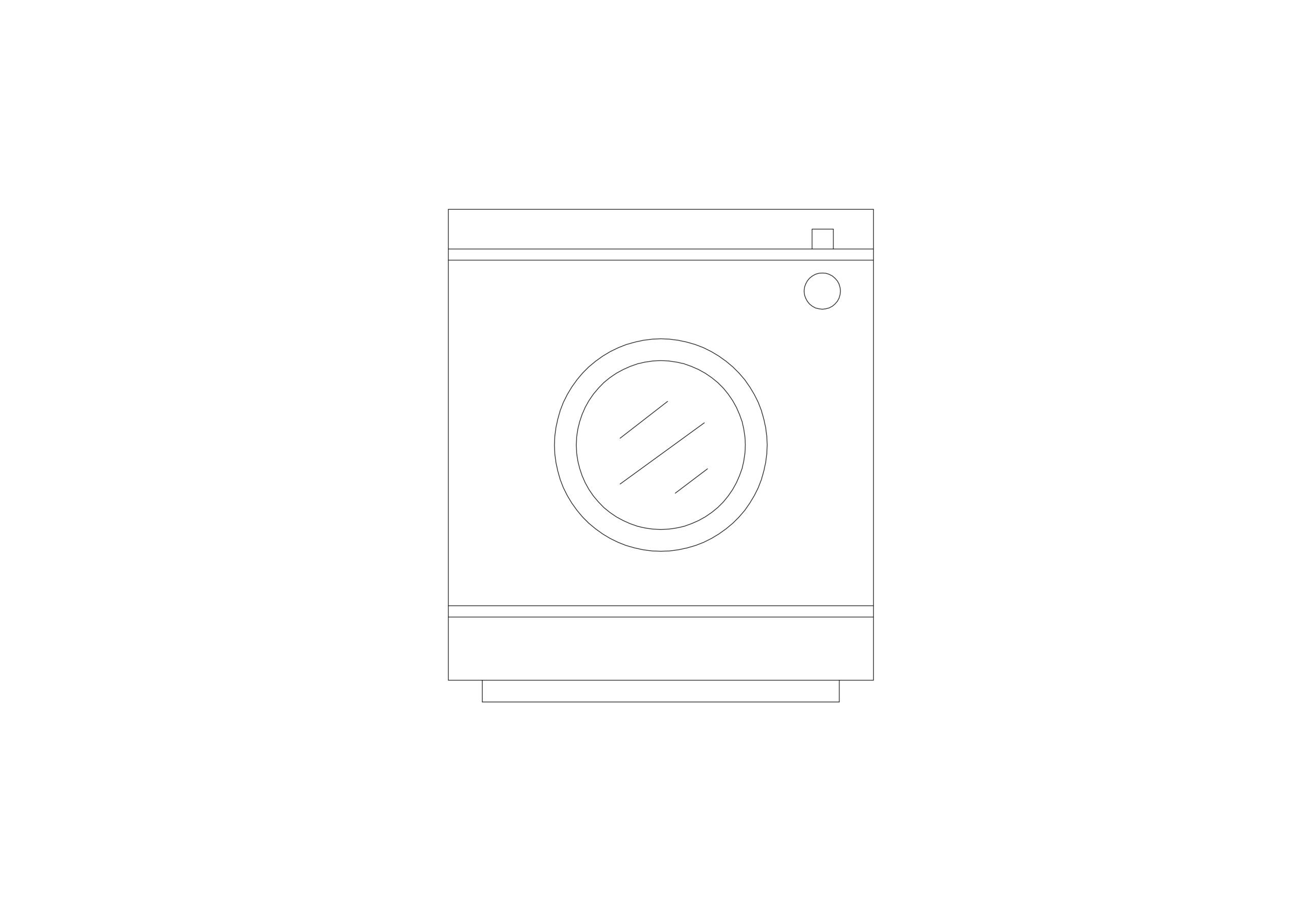 Free Standard Washing Machine Elevation CAD Block