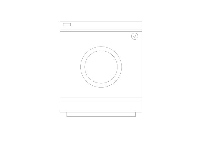 Free Washing Machine Elevation CAD Block – Front View