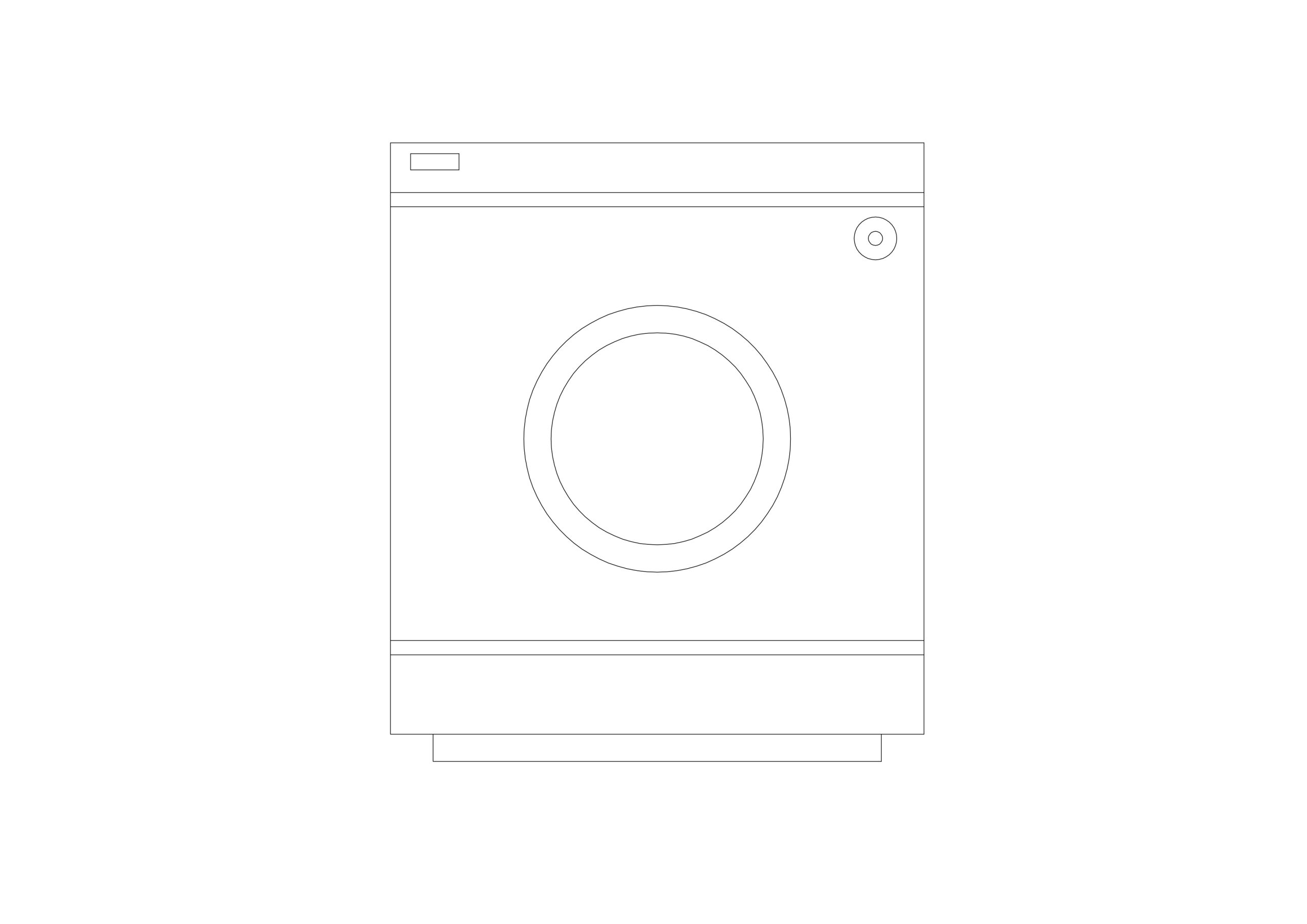 Free Washing Machine Elevation CAD Block – Front View
