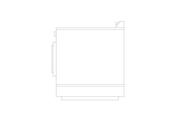Free Washing Machine Side Elevation CAD Block