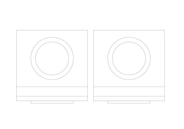 Free Double Washing Machine Elevation CAD Block