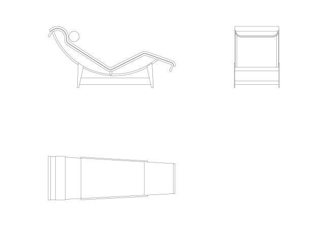 Free LC4 Chaise Longue by Le Corbusier CAD Block